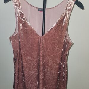 Pink Velvet Sleeveless Top